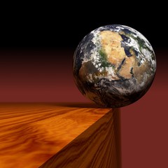 The world on the edge. Elements of this image furnished by NASA.