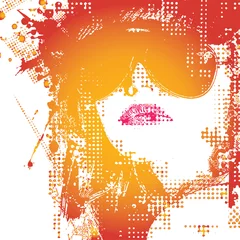 Peel and stick wall murals Woman face Women in sunglasses