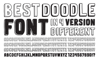 Hand drawn doodle font set © bloomicon