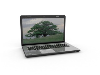 Modern laptop isolated on white