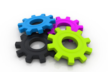3d colorful gears
