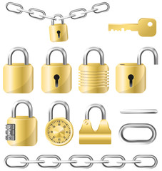 Golden lock and chain kit - 53584067