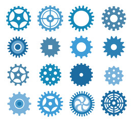 Simple vector tooth wheels (blue)