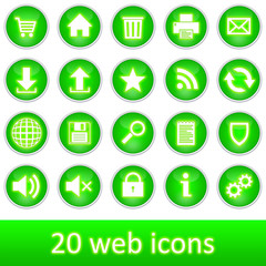 20 web icons green