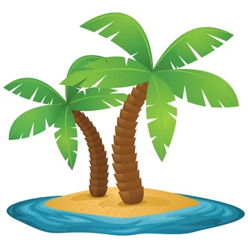 Island, palm trees, ocean, beach Stock Vector | Adobe Stock