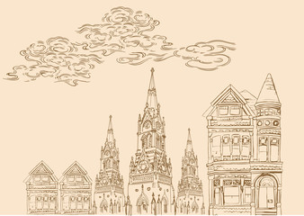 Obraz premium Colonial architecture