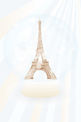 Fototapeta na wymiar Snow globe with Eiffel tower