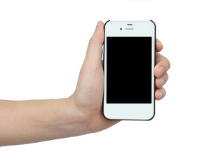 Mobile Smart Phone In Hand Isolated