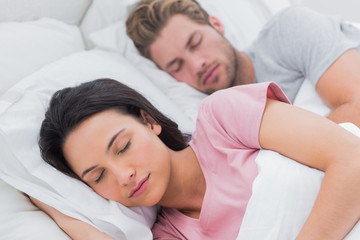 Portrait of a beautiful couple sleeping