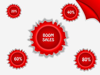 Banner boom sales and discounts vector
