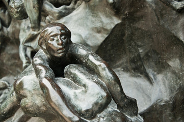 détail porte sculptée musée Rodin à Paris