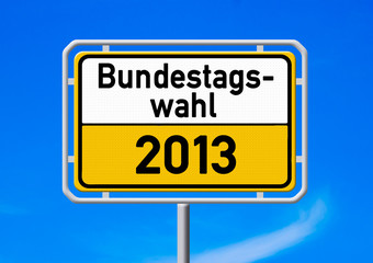 Ortsschild - Bundestagswahl 2013