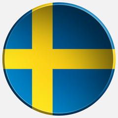 sweden 3d round realistic button