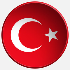 turkey 3d round realistic button