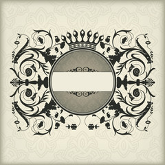 Vintage frame with crown