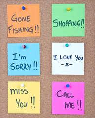 Post it note collage with messages