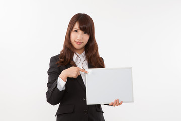 Naklejka premium ビジネス 女性 日本 ホワイトボード