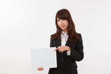 Naklejka premium ビジネス 女性 日本 ホワイトボード