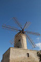 Fototapeta na wymiar Typical old windmill in Malta