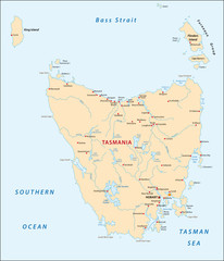 Tasmania map - obrazy, fototapety, plakaty