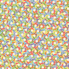 Full color seamless geometric pattern with hexagon