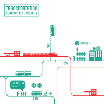 Transportation infographics - graphic elements set 2