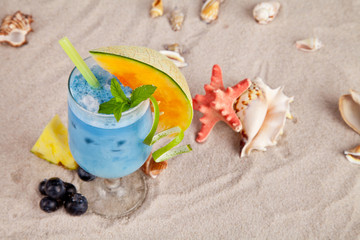 Summer cocktail on beach