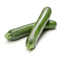 two zucchini on white