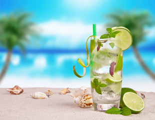 Summer cocktail on beach