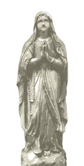 Statue Maria with beads.