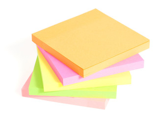 Colored post-it are stacked on each other