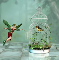 Foto auf Acrylglas Vögel in Käfigen Lass den Vogel frei