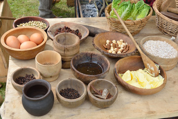 Medieval food table