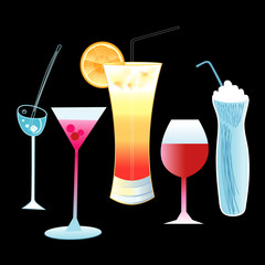 different cocktails