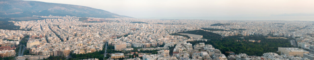 Fototapeta premium View of Athens at sunset from Lycabettus hill