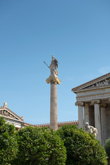 Fototapeta na wymiar Athena in front of the Academy of Athens, Greece.