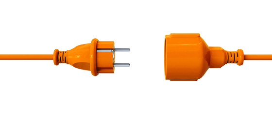 Orange connection cable - unplugged