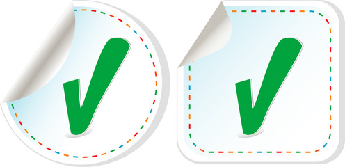 Abstract check box stickers with check mark