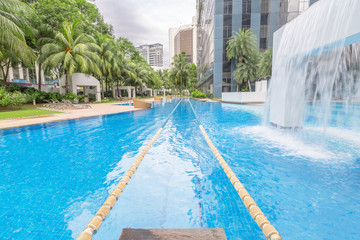 Swimming pool with swimming path