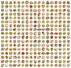 Collection of 289 school and education doodled icons