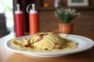 omelette rice,omurice, japanese food