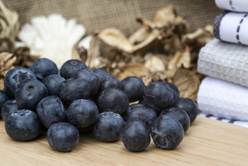 Macro image of fresh Summer blueberries