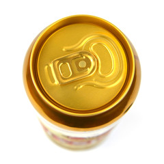 Tin of beer on white