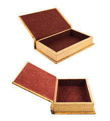 Book shaped casket or jewelry box isolated