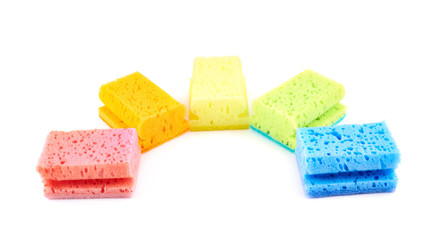 Set of five colorful sponges