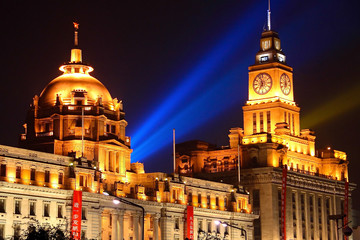 The Bund in Shanghai by night