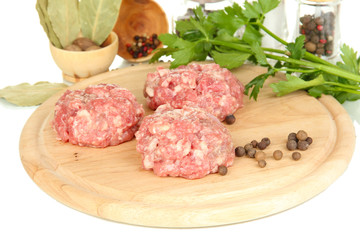 Raw meatballs with spices