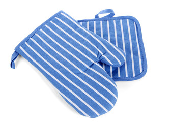 Potholder blue isolated on white