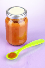 Color spoon for baby food with baby nutrition