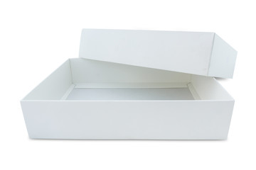 white recycle paper box isolated with clipping path